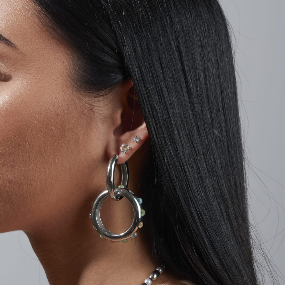 Boucle Gemme Rush - Argent